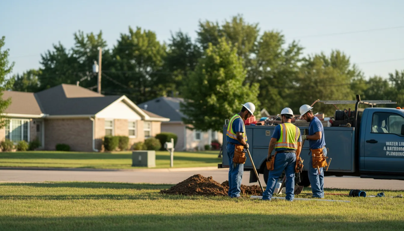 Residential water line and bathroom plumbing service in Canfield, OH
